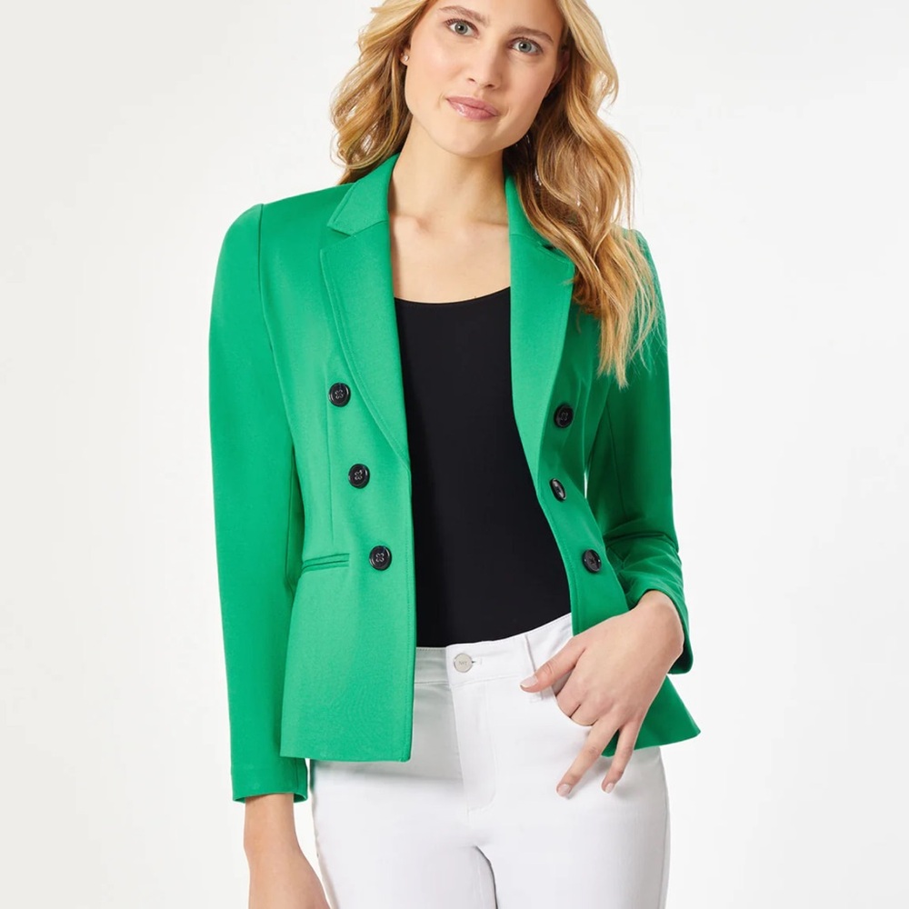 Green Double-Breasted Women's Blazer